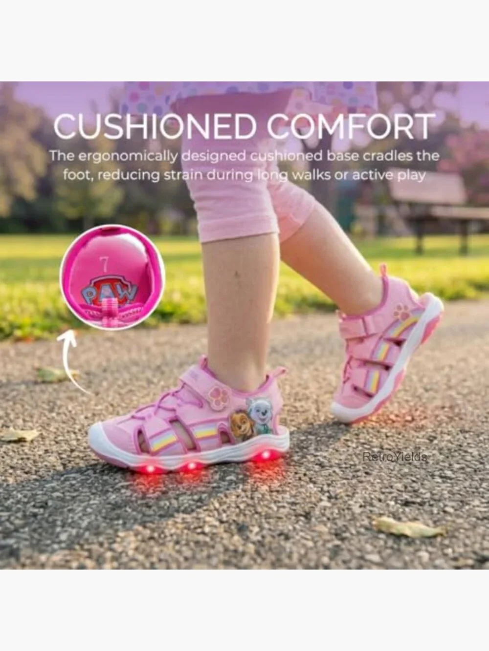 Light Up Sandals for Toddler Girls - Paw Patrol Skye Everest Adjustable